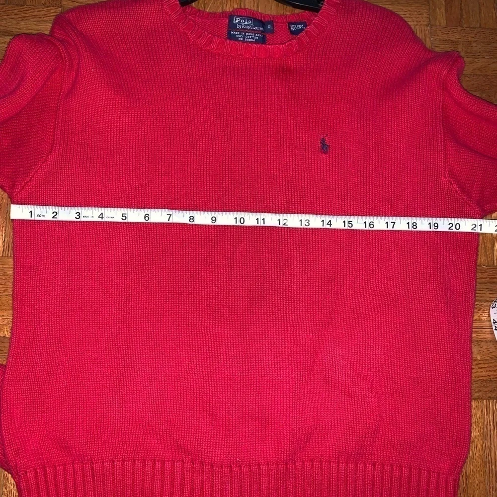 Polo Ralph Lauren Mens XL Crewneck Sweatshirt Red 1990s Pullover y2k
